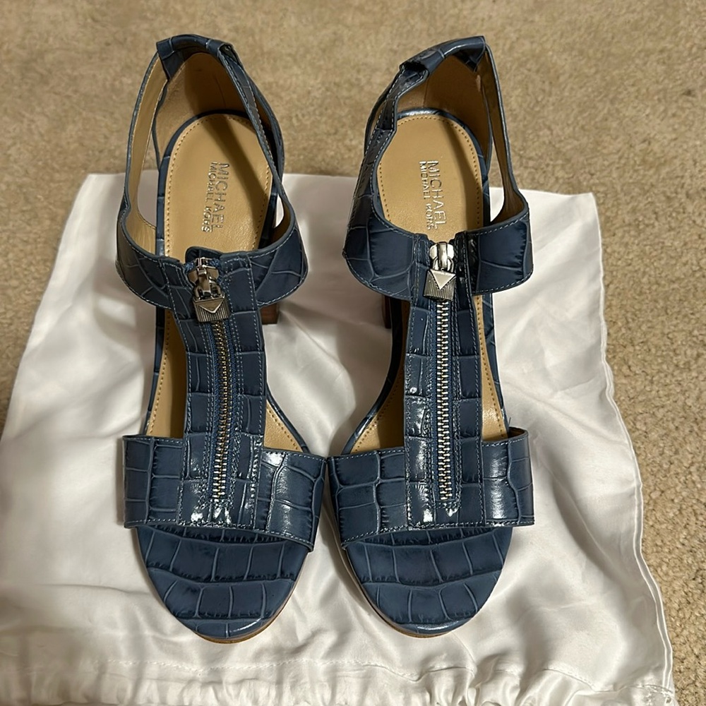 Michael Kors crocodile zipper heels